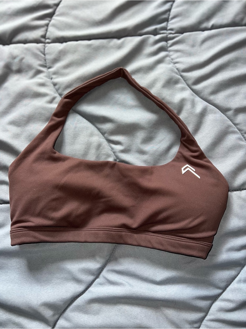 Oner Active easy lift Halter Sports Bra in dark umber brown